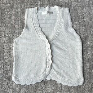 Crochet Knit Button Front Vest